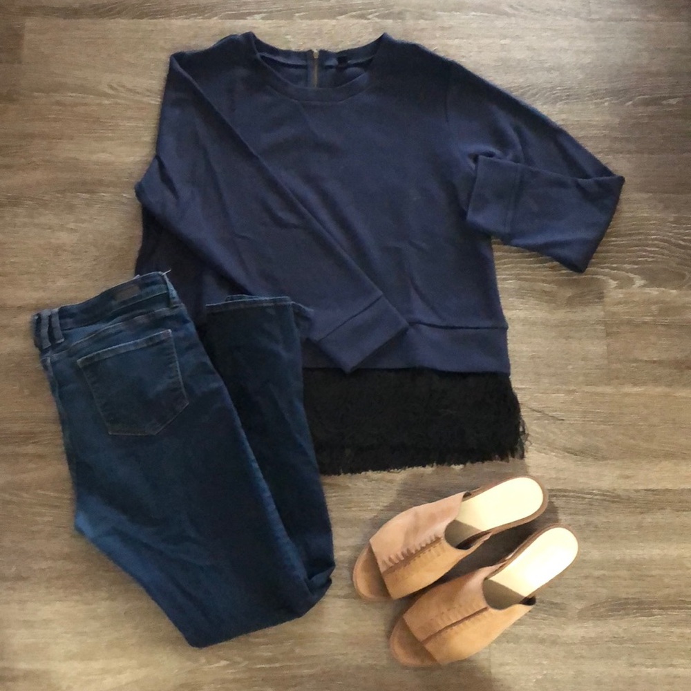 Fringe hem sweatshirt